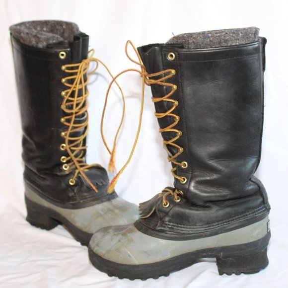 White's 14" Gray Black Elk Guide Pac Boots Leather Insulated Men's 6 Women's 8 - Picture 4 of 14
